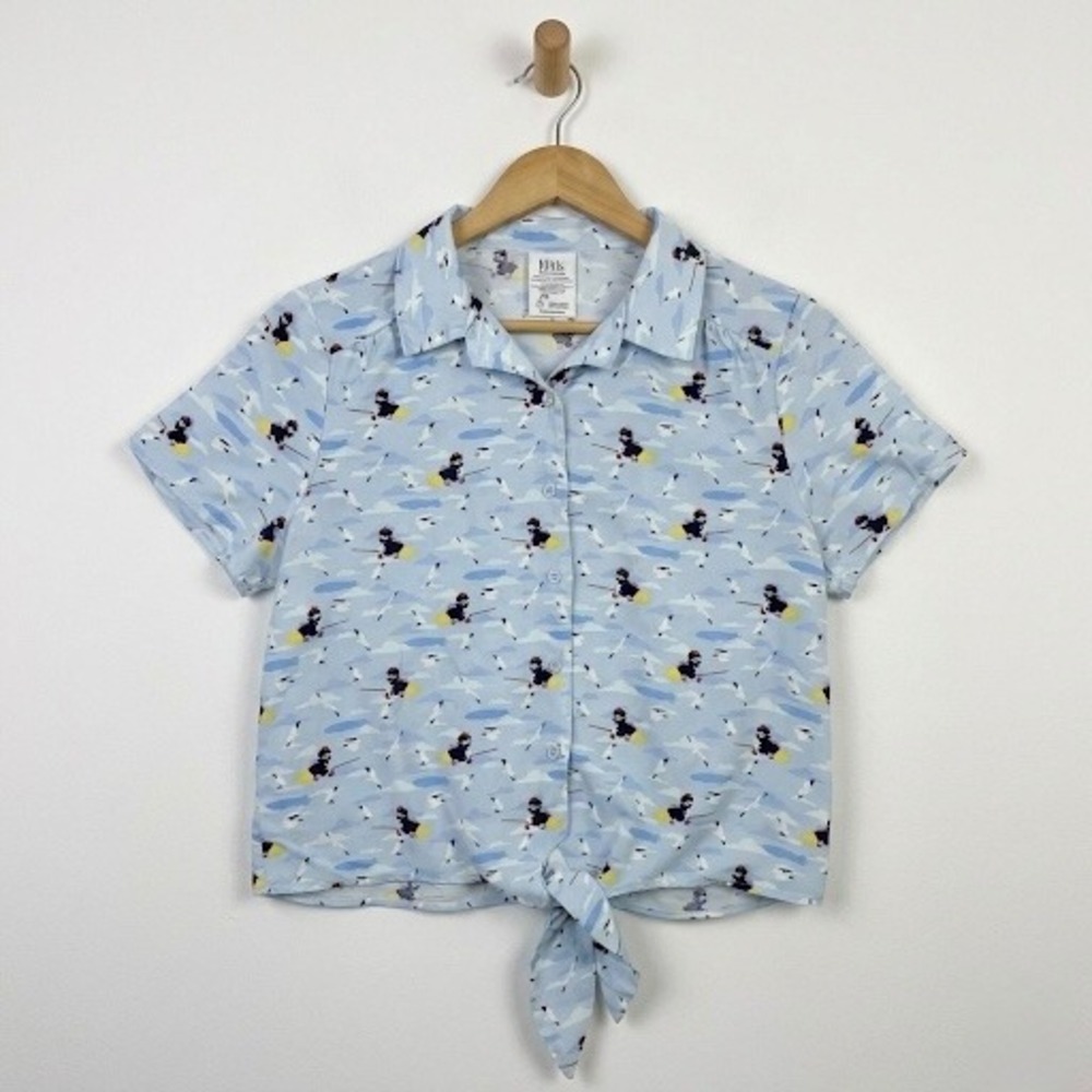 Kikis Delivery Service Studio Ghibli Blue Button Up Shirt Kiki Witch Japan Large